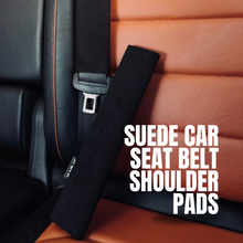 Load image into Gallery viewer, 2PCS Suede Car Seat Belt Shoulder Pads – Black or Grey, Easy Velcro Strap Car Interior Accessory