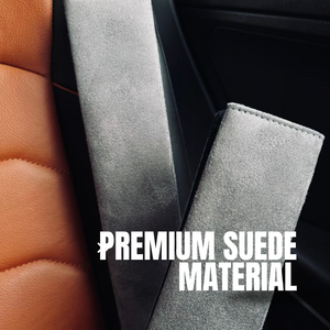 2PCS Suede Car Seat Belt Shoulder Pads – Black or Grey, Easy Velcro Strap Car Interior Accessory