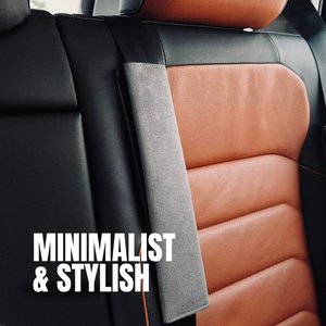 2PCS Suede Car Seat Belt Shoulder Pads – Black or Grey, Easy Velcro Strap Car Interior Accessory