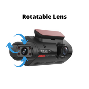 Dual Lens Vehicle Dashboard Camera with IPS Display Screen